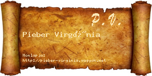 Pieber Virgínia névjegykártya